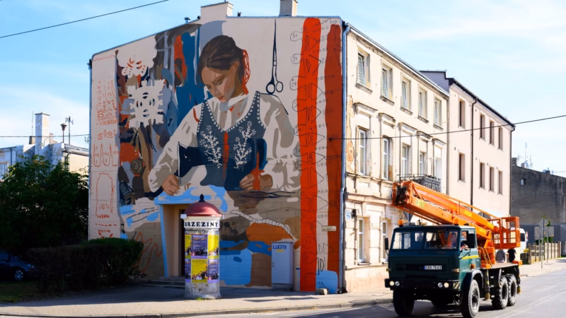 Mural in Brzeziny – designed by Klaudia Rutkowska – Urban Forms Fair